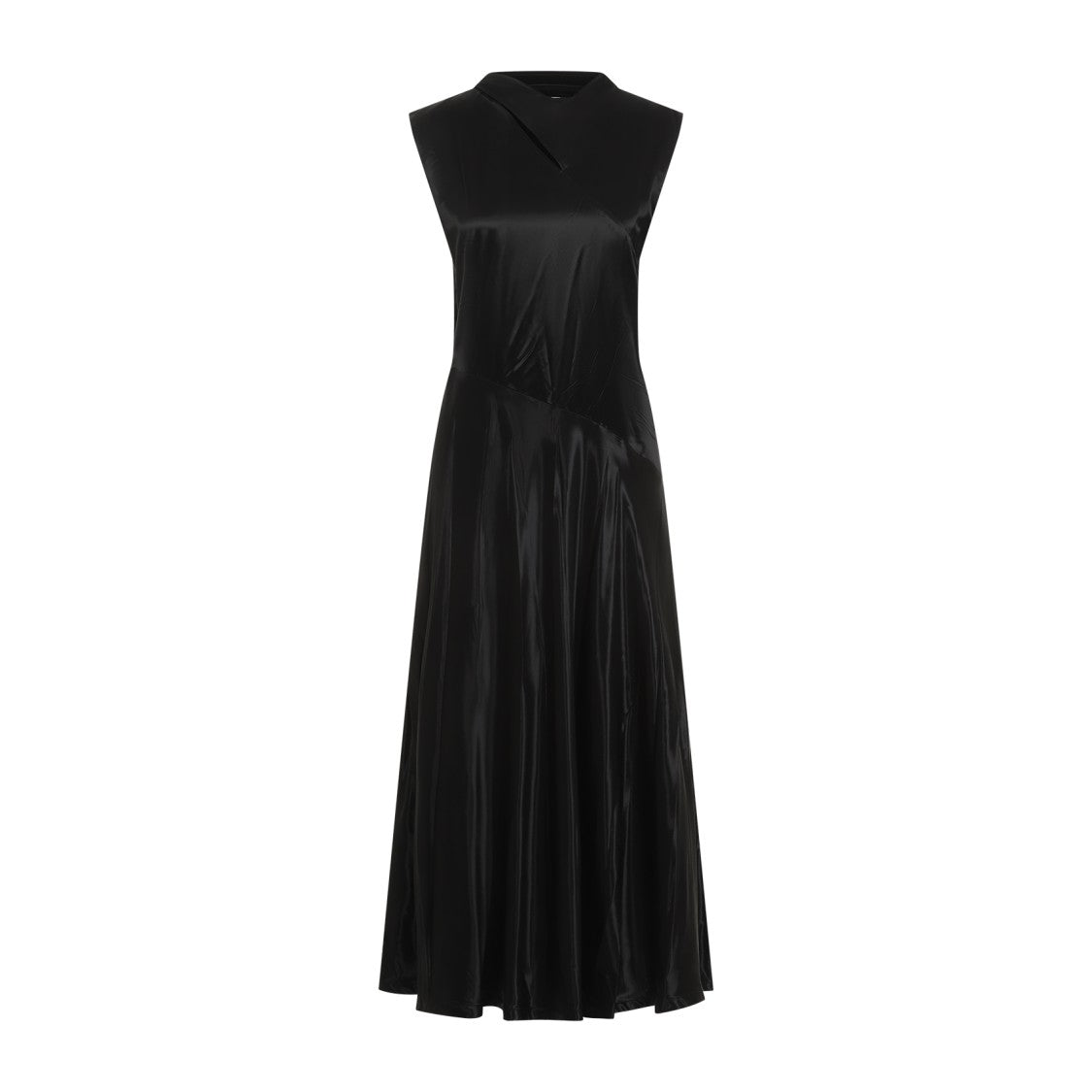 Jil Sander Cupro Maxi Dress With Neckline And Flowing Silhouette