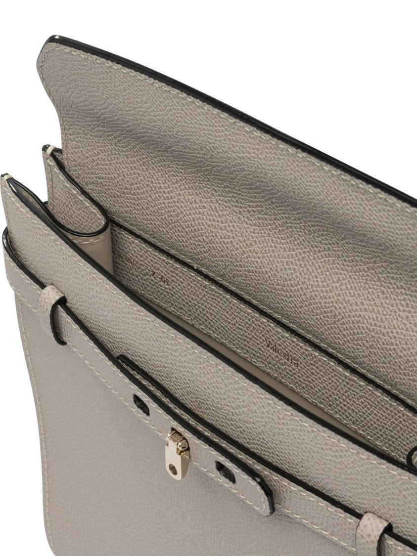 Valextra Textured Calf Leather Brera B-Tracollina Crossbody Bag