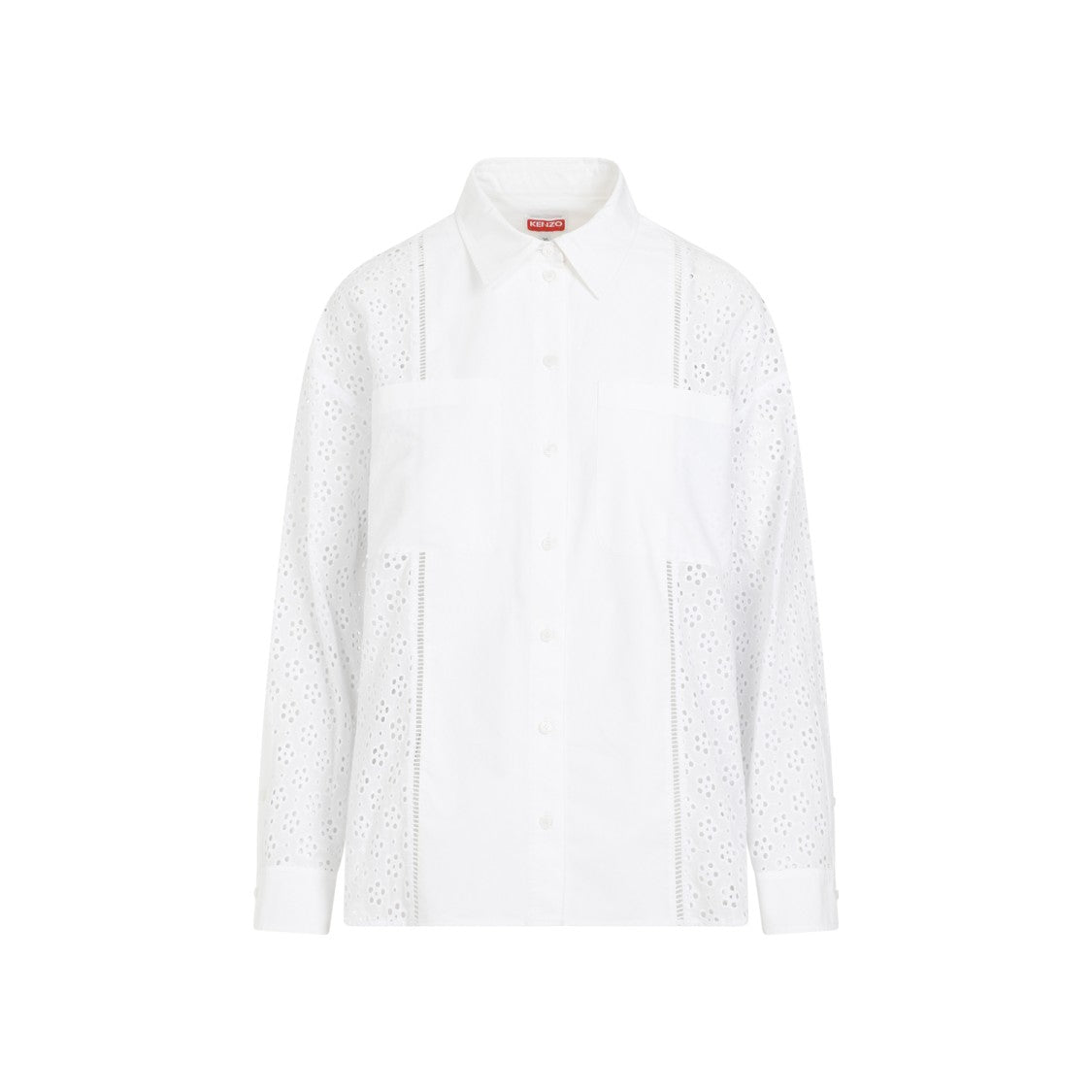 Kenzo Broderie Anglaise White Cotton Shirt