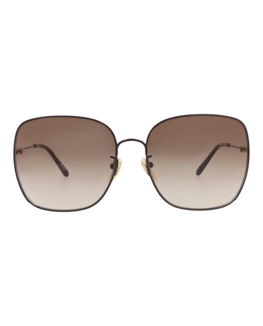 Chloé Square-Frame Metal Sunglasses