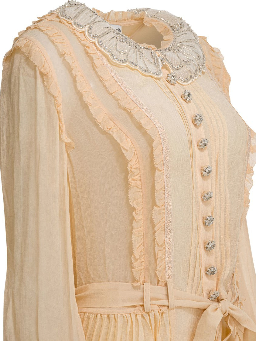Self-Portrait Pleated Georgette Dress