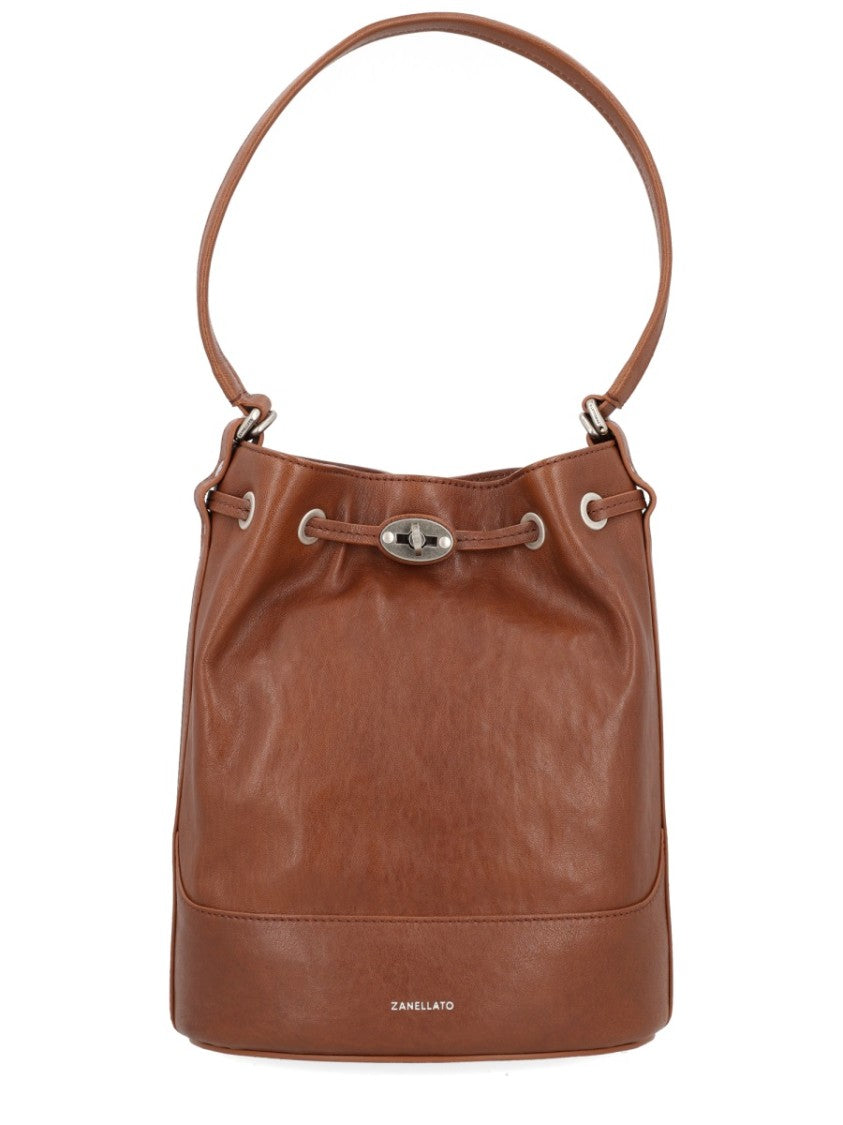 Zanellato Black Leather Monda' Bucket Bag