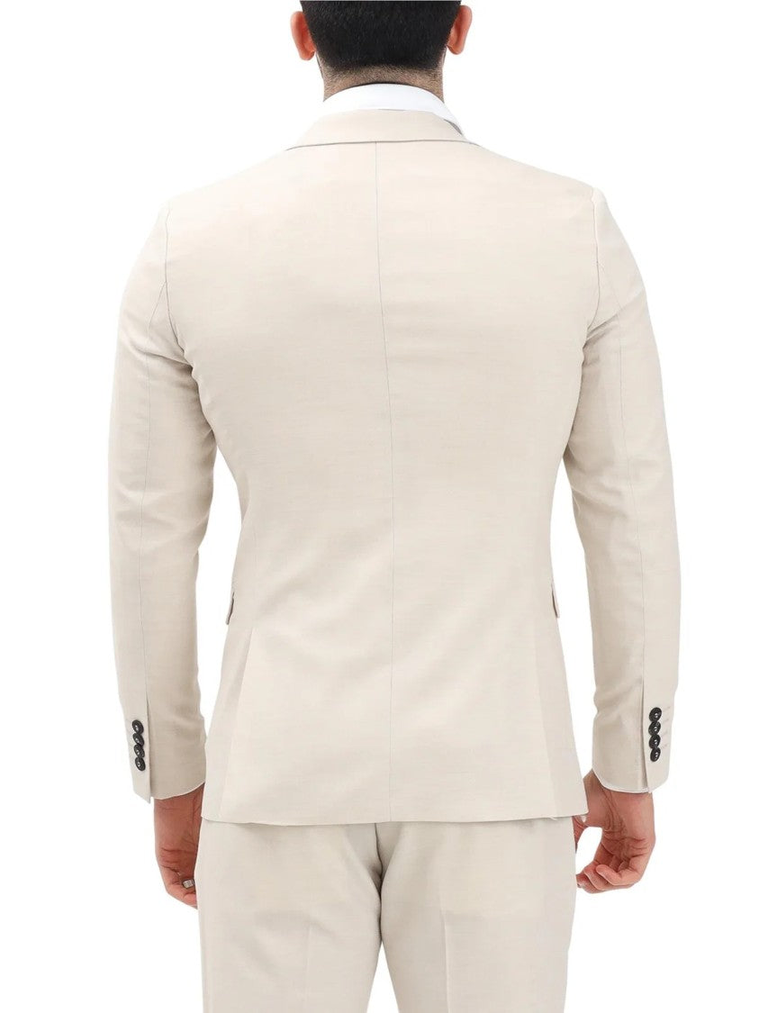 Selected Beige Polyester Wool Viscose Slim Jacket