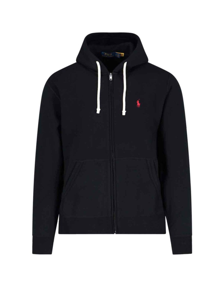 Polo Ralph Lauren Logo Zip Hoodie – Black