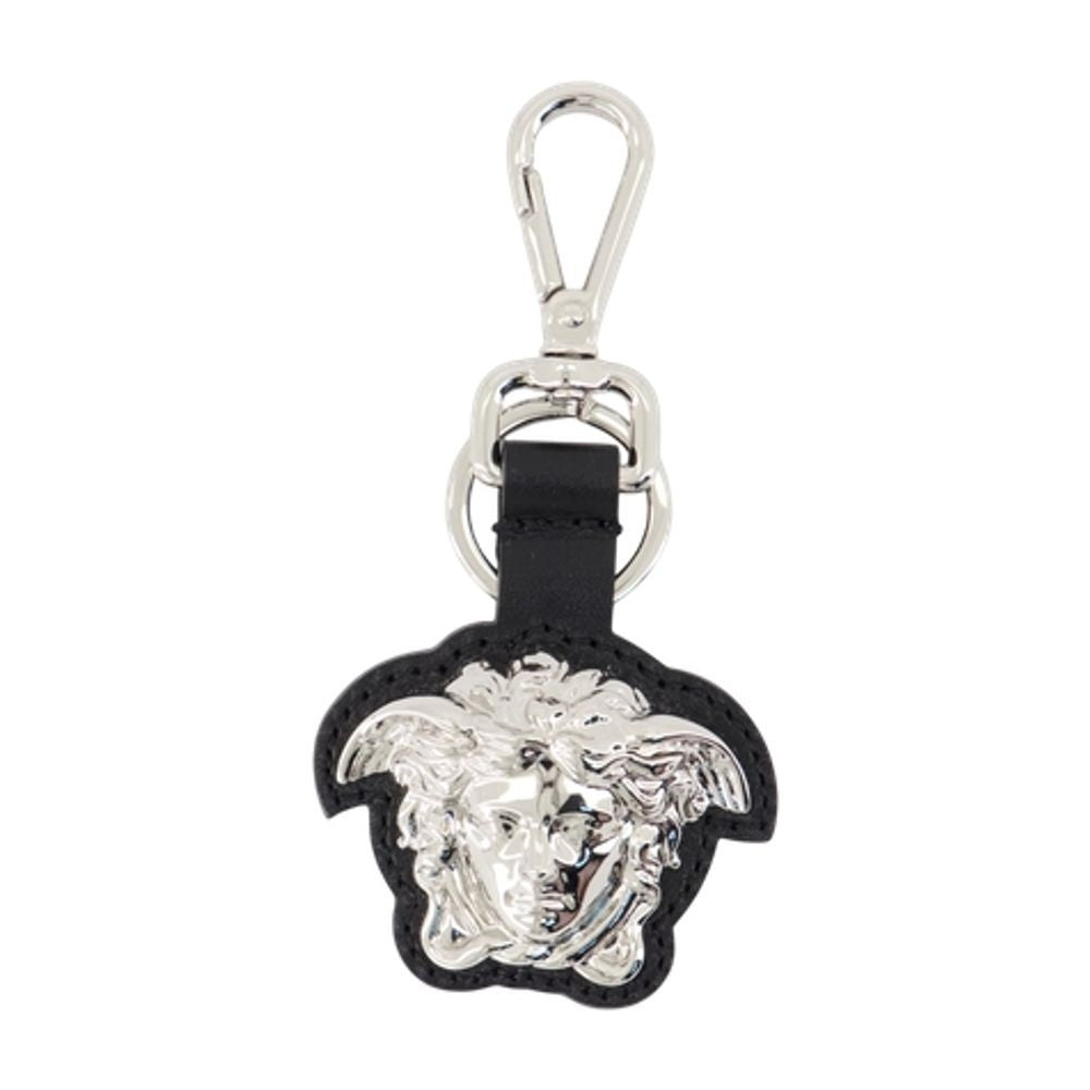 Versace Charm Keychain - Leather - Black