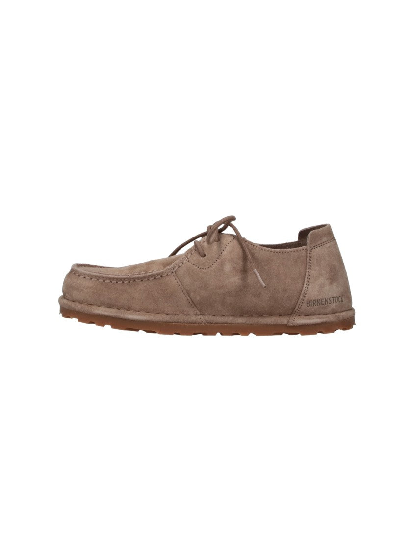 Birkenstock Taupe Utti Lace Leather Derby Shoes