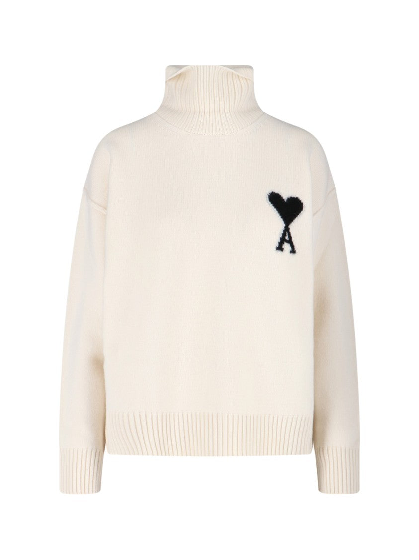 Ami Logo Sweater – Cream