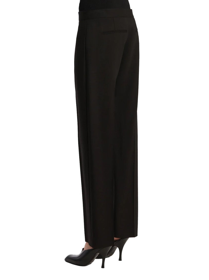 Khaite Tailored Low-Cut Suit-Style Trousers In Black Stretch Viscose