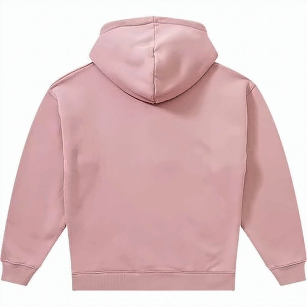 Maison Kitsuné Relaxed-Fit Pink Hoodie With Ribbed Cuffs And Drawstring Hood