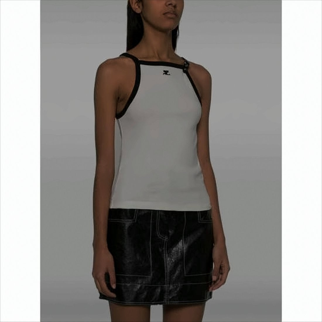 Courrèges Fitted Sleeveless Top With Contrasting Straps