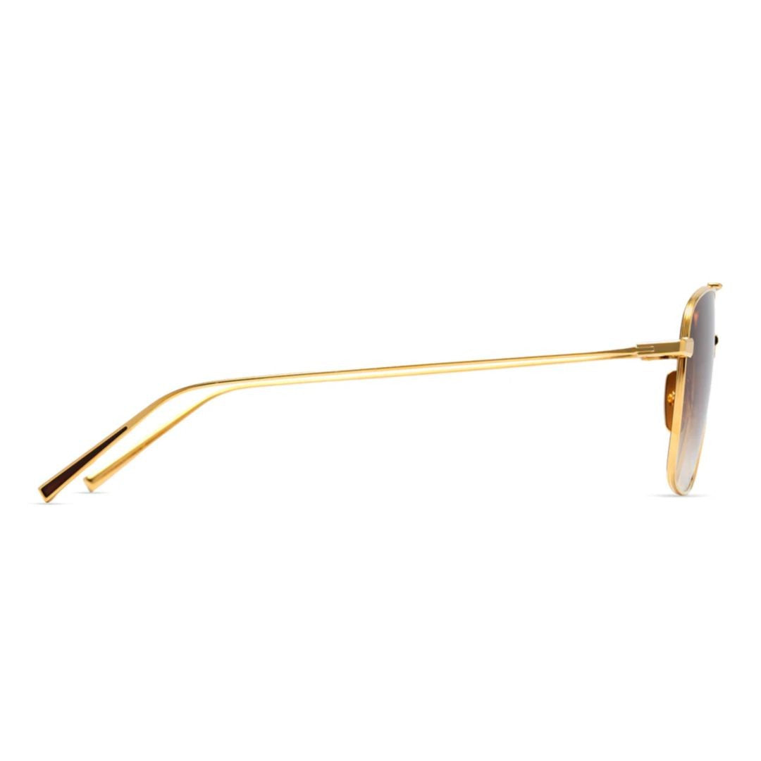Dita Artoa.57 Rectangular Gradient Brown Tint Sunglasses With Gold-Tone Metal Frame