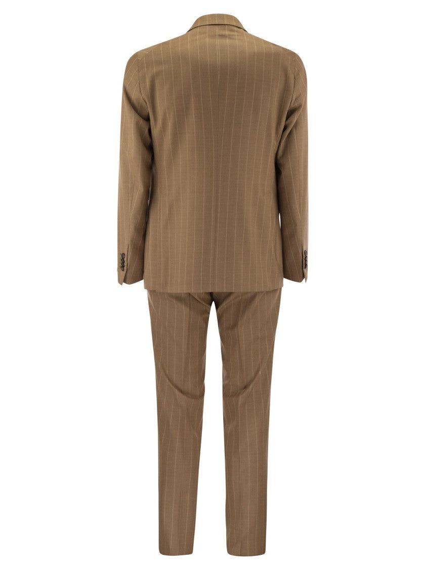 Tagliatore Pinstripe Suit In Wool And Silk