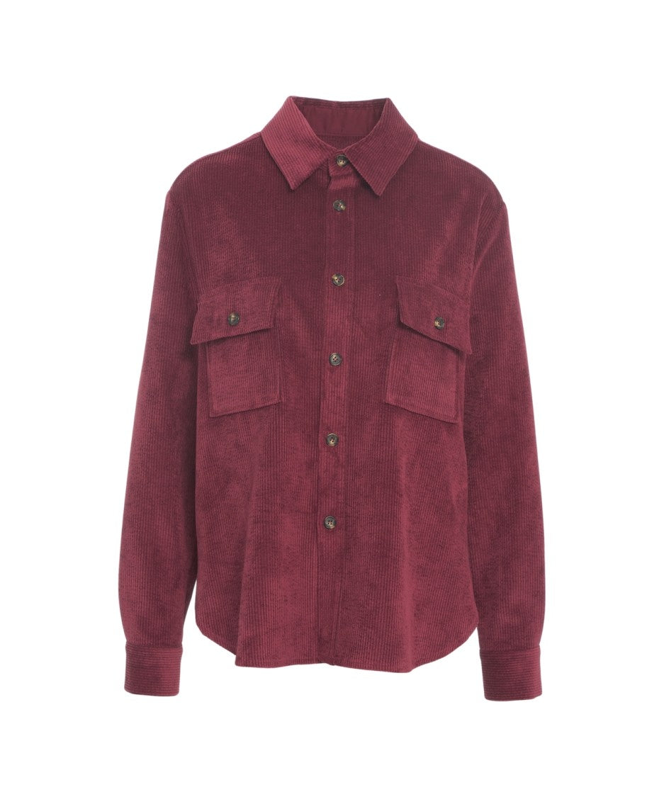 Gender Corduroy Blouse With Classic Collar