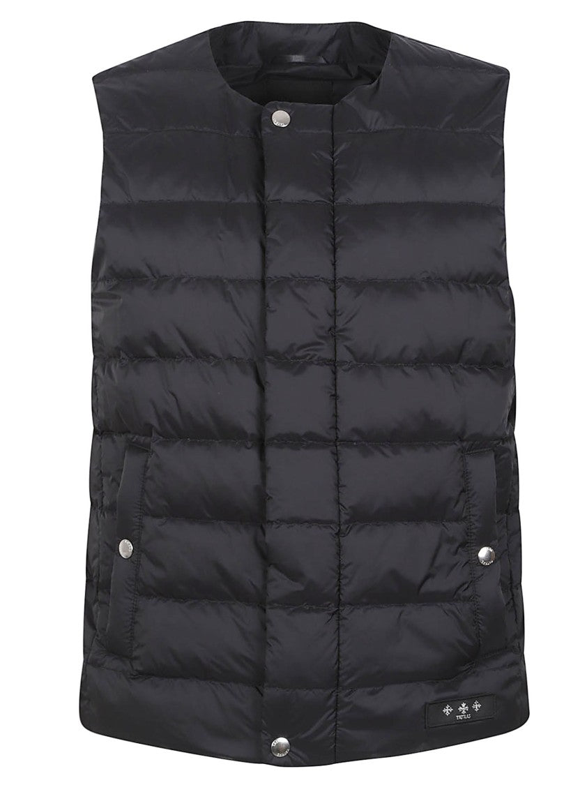 Tatras Sleeveless Padded Vest With Horizontal Quilting And Snap-Button Closure