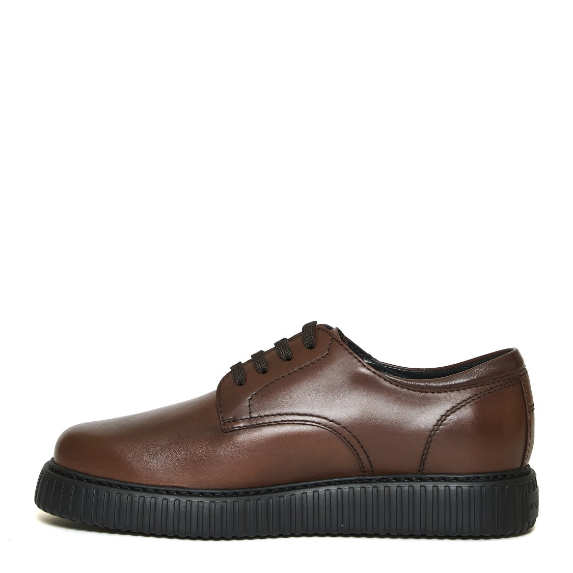 Hogan Brown Lace-Up Striped Bottom