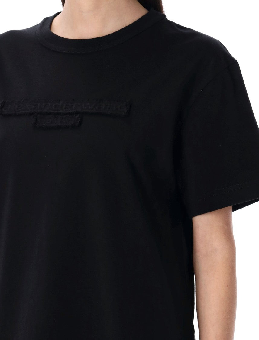 Alexander Wang Distressed Logo Short Sleeve Tee