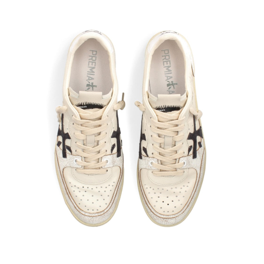 Premiata White Leather Baskt Clay Sneakers