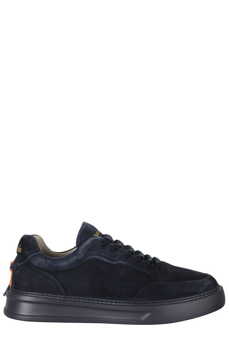 Barracuda Phoenix Blue Low-Top Gold Logo Suede Sneakers