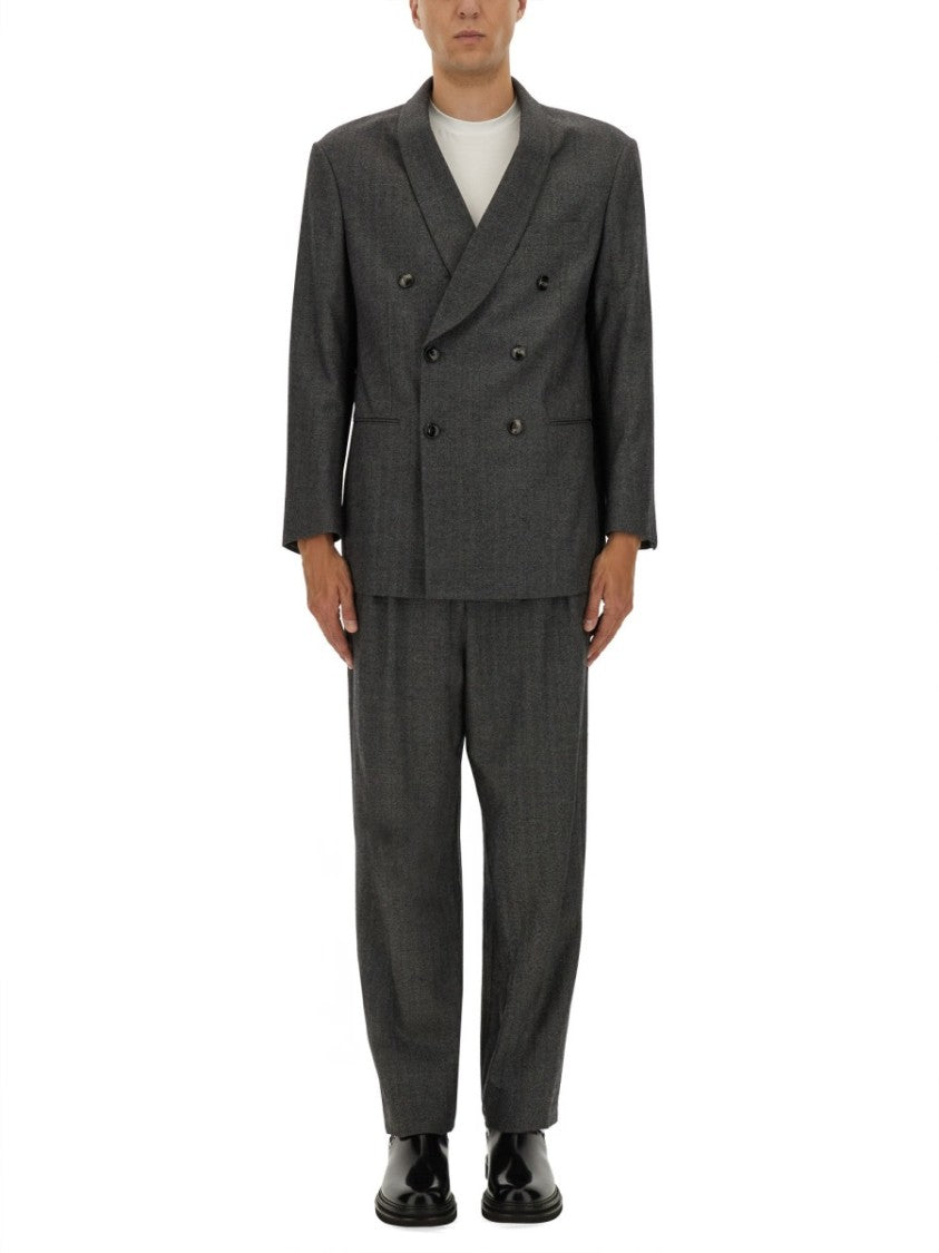 Giorgio Armani Tailored Grey Suit With Double-Breasted Blazer