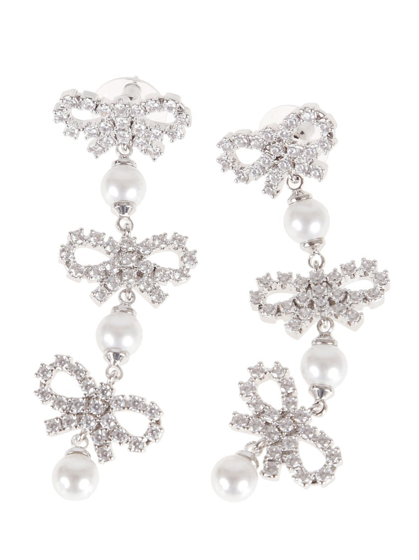 Self-Portrait Tiered Earrings With Crystal Bow