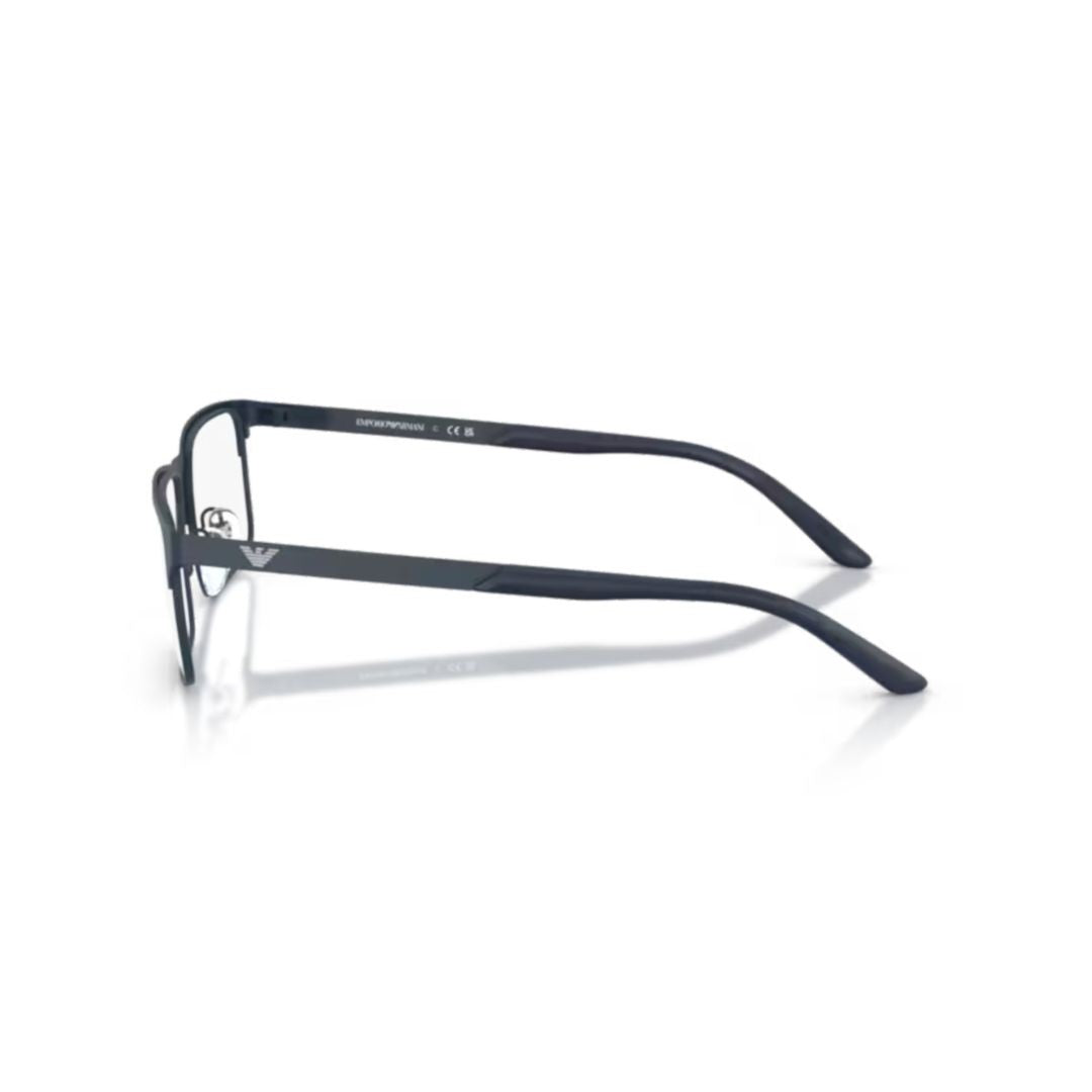 Emporio Armani 0Ea1170 Rectangular Black Matte Metal Eyeglass Frames With Adjustable Nose Pads
