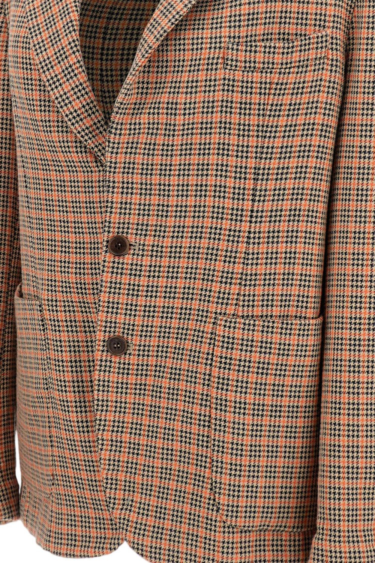 Meta Campania Tailored Wool Blazer With Pied De Poule Pattern And Notched Lapel