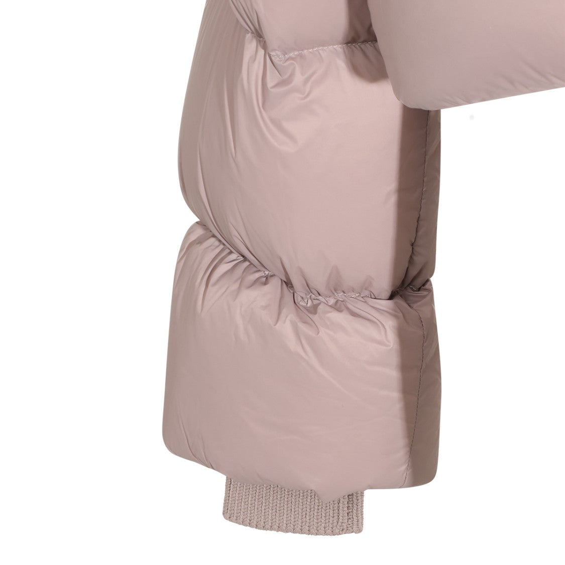 Rick Owens Rose Cotton Down Jacket With High Rounded Collar And Padded Sleeves