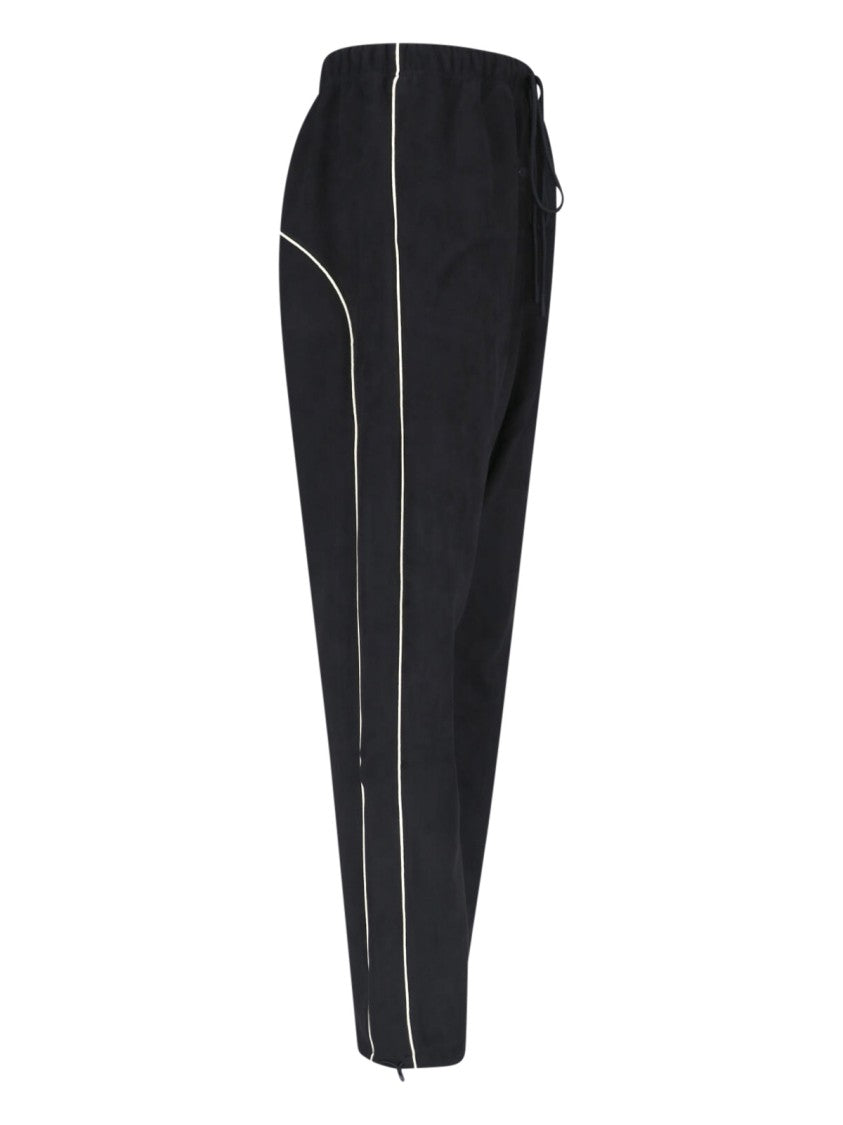 Fear Of God Essentials Black Signature White Piping Sport Trousers
