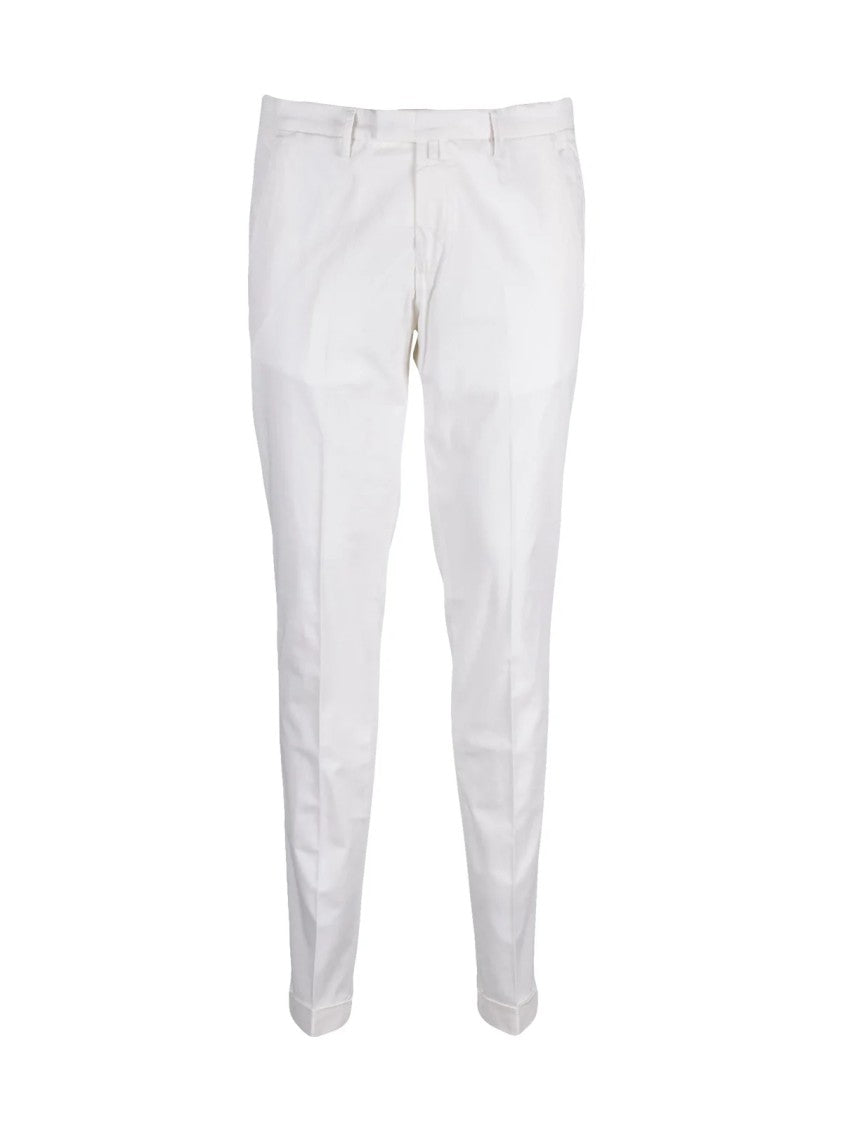 Briglia 1949 Cotton And Linen Blend Trousers With Subtle Crease