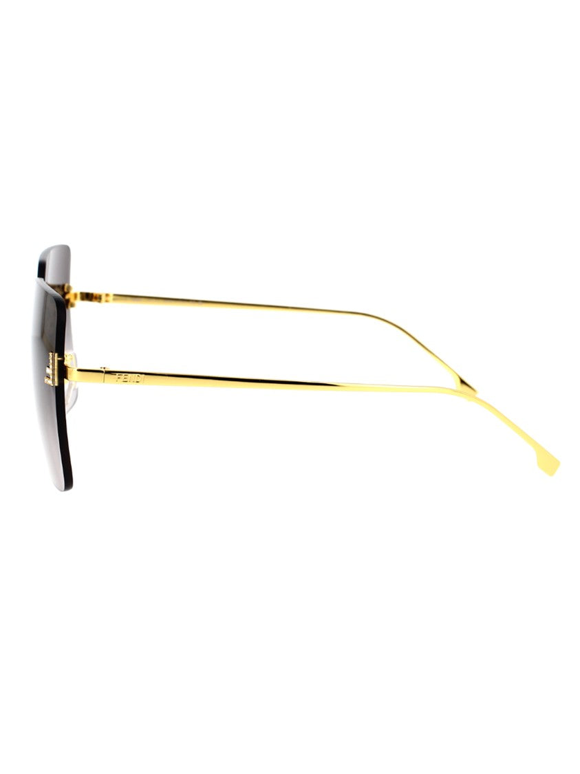 Fendi Bold Square Frame Sunglasses With Metallic Finish