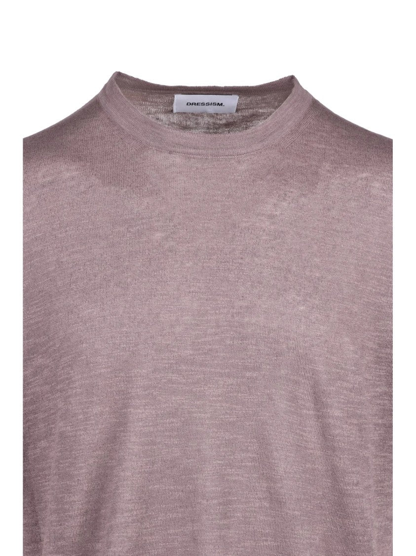 Dressism. Brown Linen Cotton Knit Top