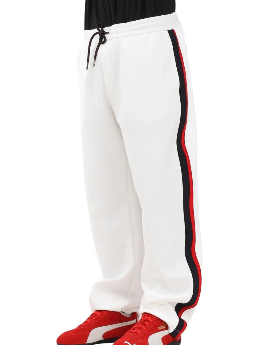 Armani Exchange White Side Stripes Cotton-Blend Sweatpants