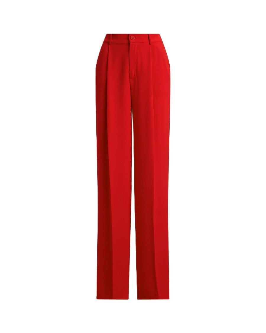 Lauren Ralph Lauren Red Kirahn Pleated Recycled Trousers