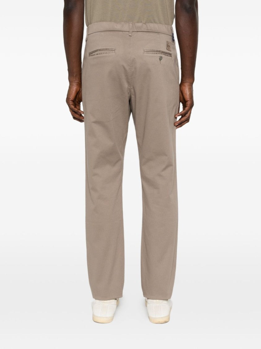 Jacob Cohen Straight-Leg Beige Pants With Button Fastening And Logo Patch