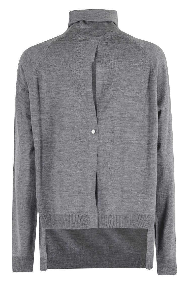 Department Five High Collar Sweater With Unique Back Button Opening
