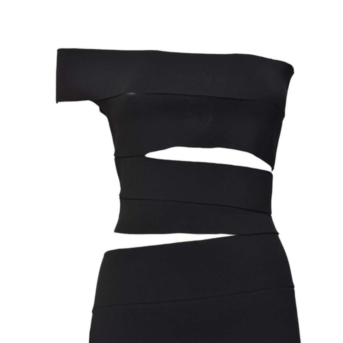 Dsquared2 Black Stretch Knit Bandage Dress