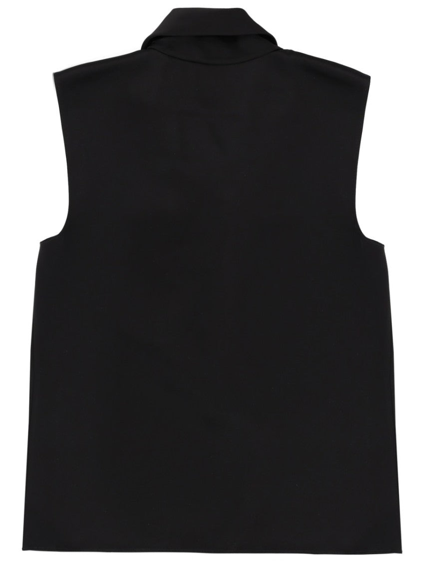 Theory Neutrals Draped Front High Neck Top