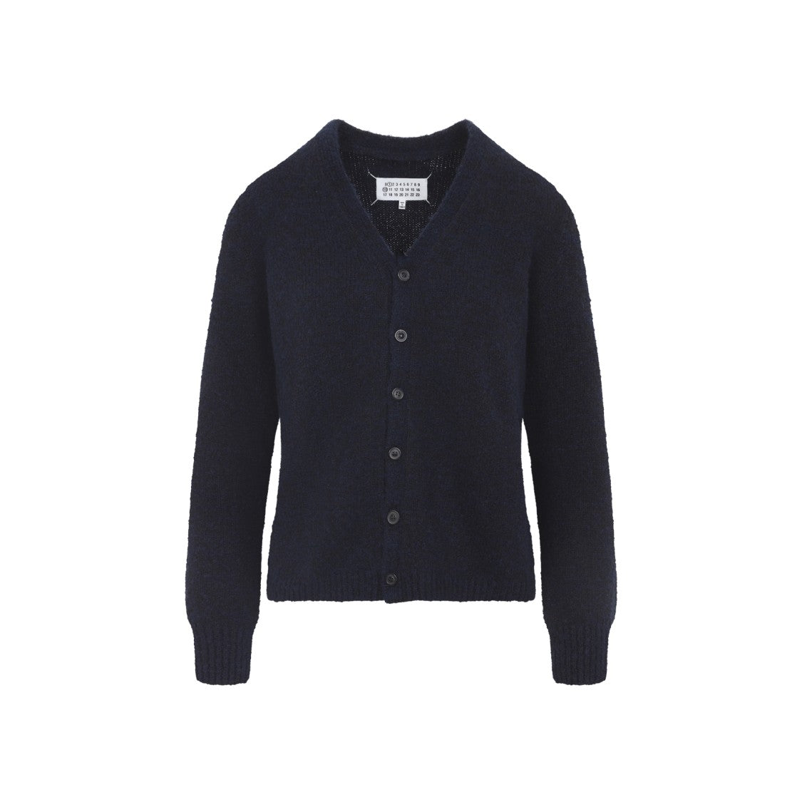 Maison Margiela Navy Blue Virgin Wool Cardigan