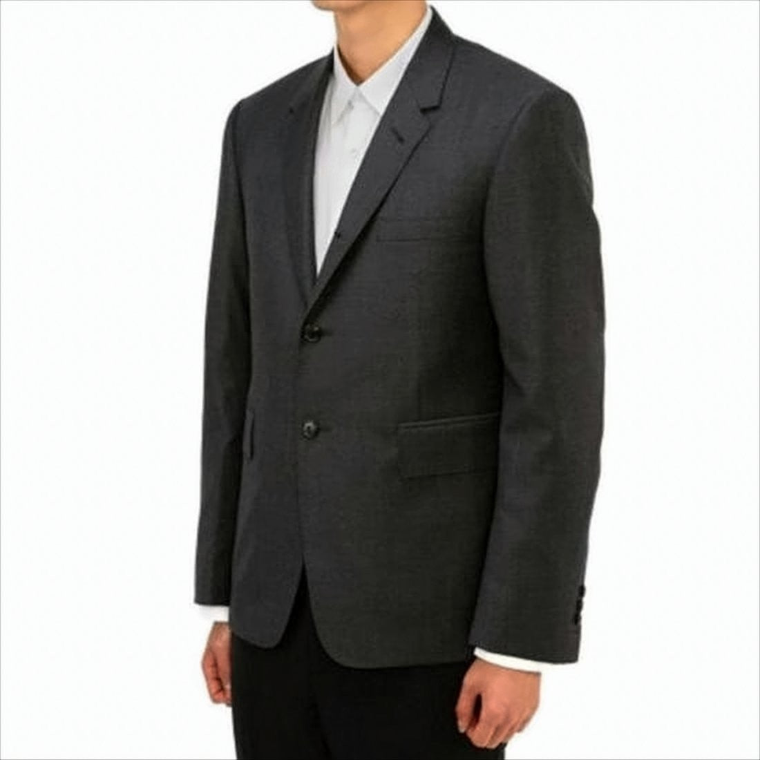 Thom Browne Tailored Grey Wool Suit Jacket With Classic Two-Button Closure