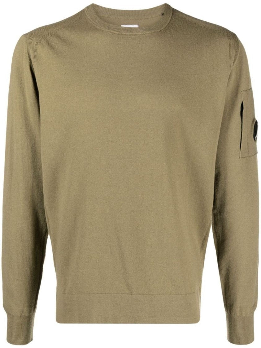 C.P. Company Ribbed Neckline Sweater With Distinctive Sleeve Patch