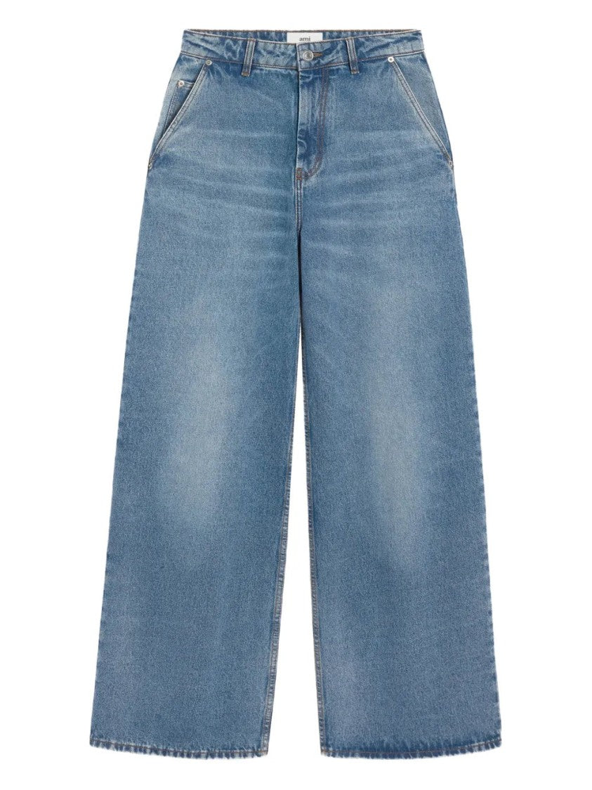 Ami Cotton Super Wide-Leg Jeans