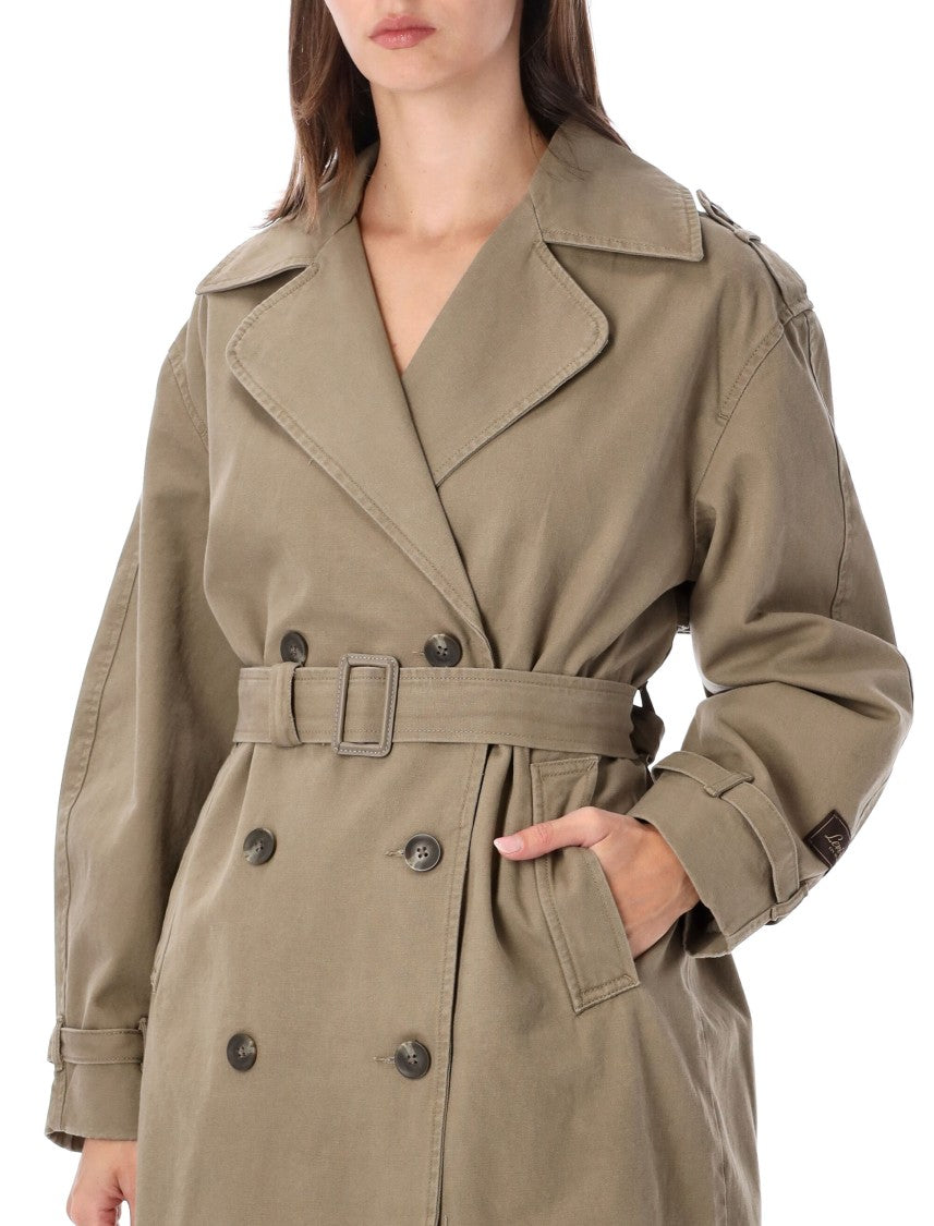 Levi's Double-Breasted Long Belted Trench Coat