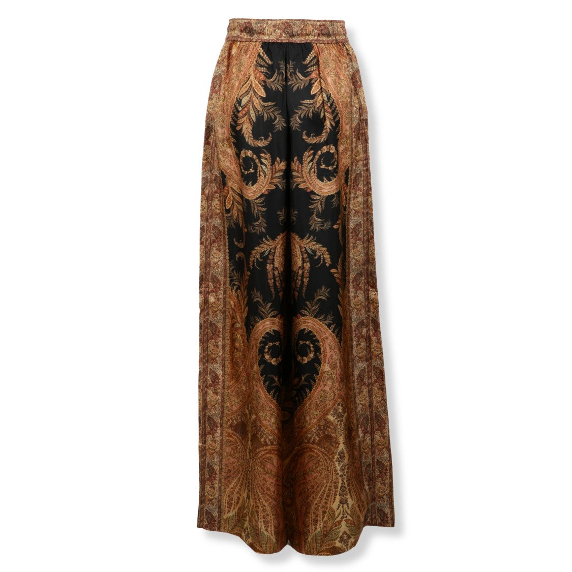 Zimmermann Wide-Leg Trousers With Intricate Baroque Print And Adjustable Waistband