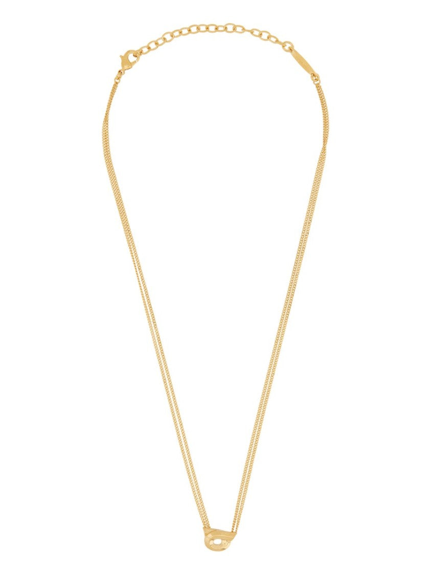 Ferragamo Gold Hooks Oval Pendant Necklace Jewelry