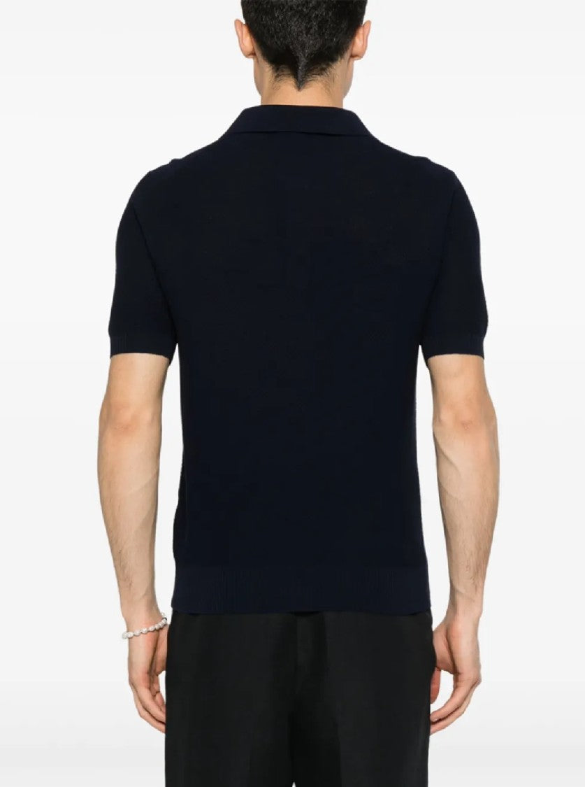 Tagliatore Classic Fit Black Cotton Polo Shirt