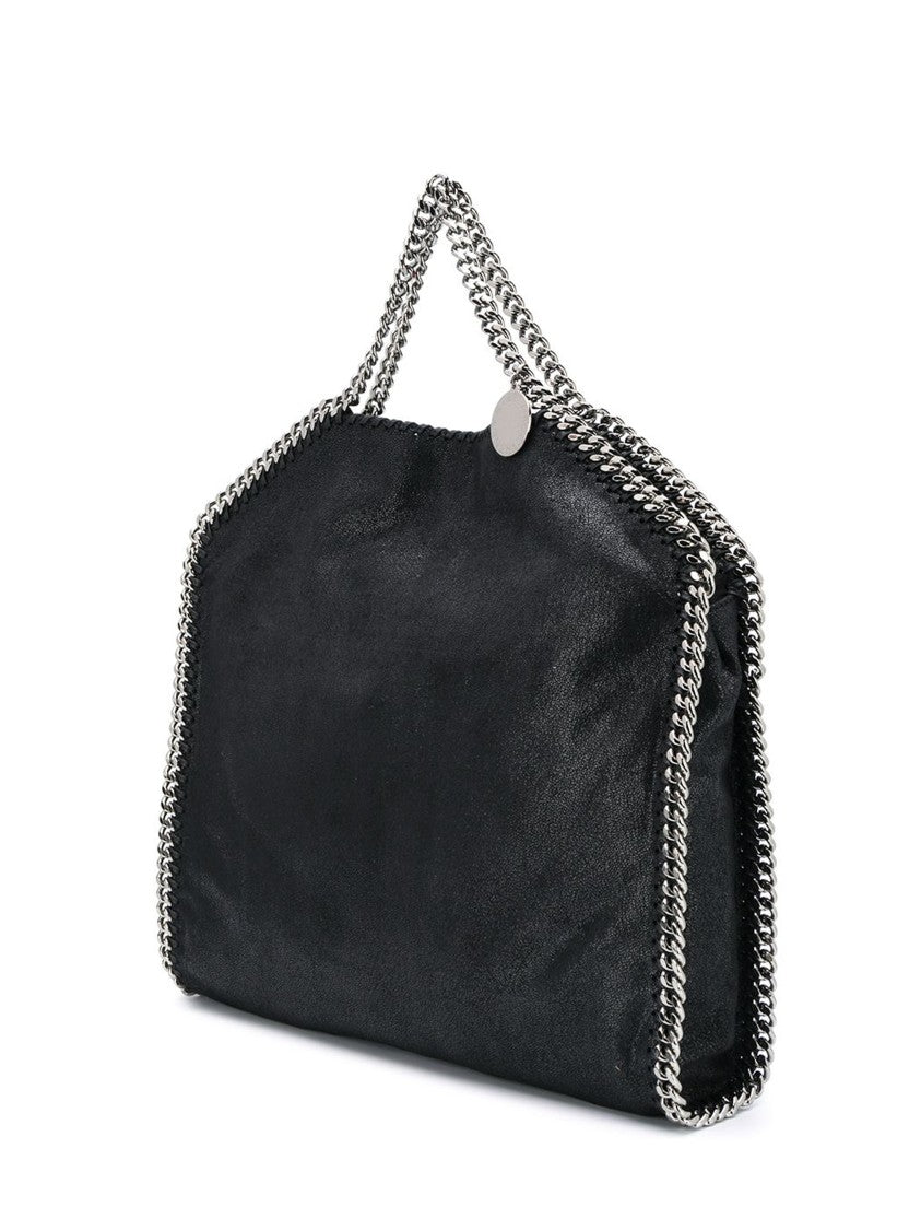 Stella Mccartney Black Silver Chain-Trimmed Shoulder Bag