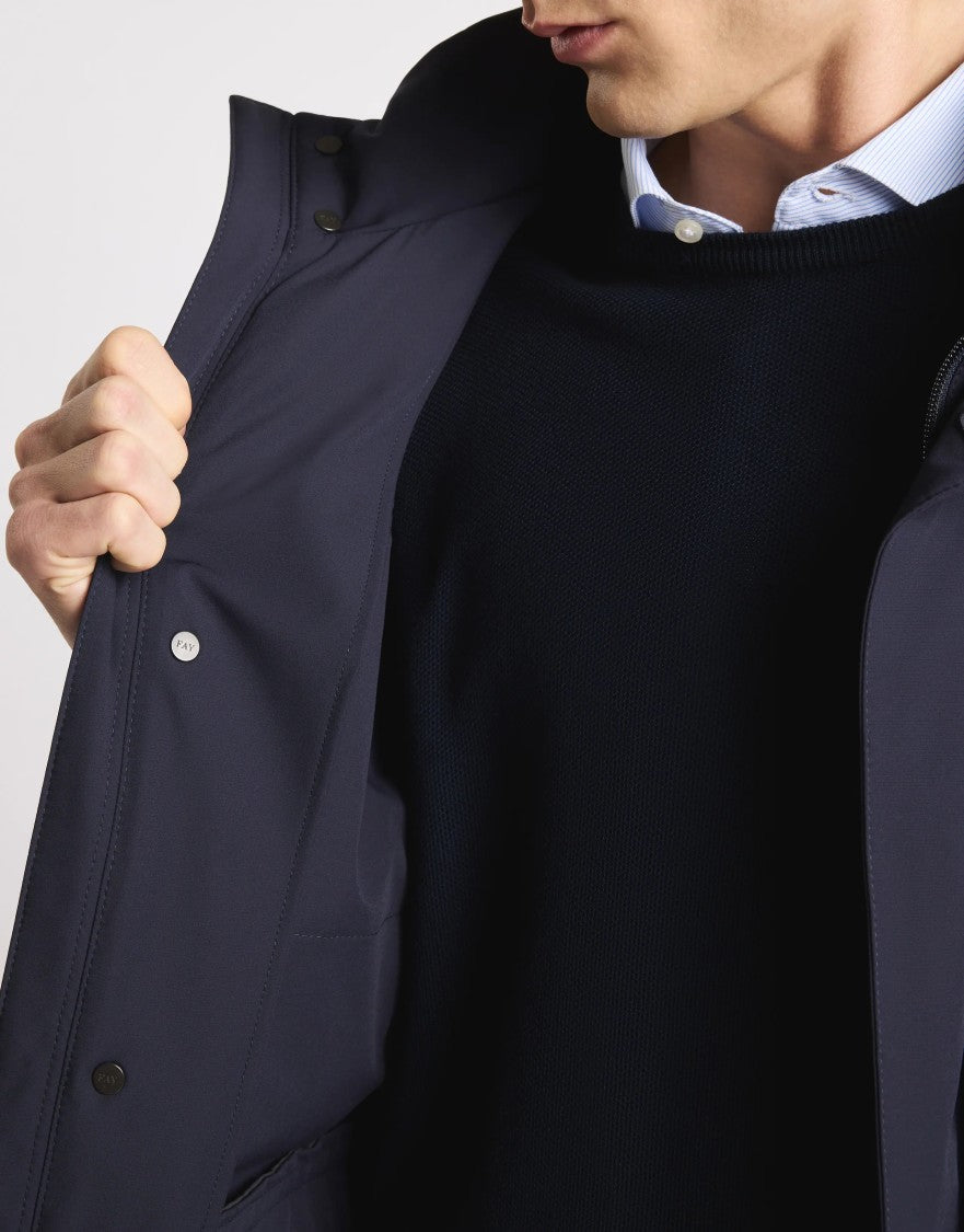 Fay Navy Blue Field Stretch Utility Jacket
