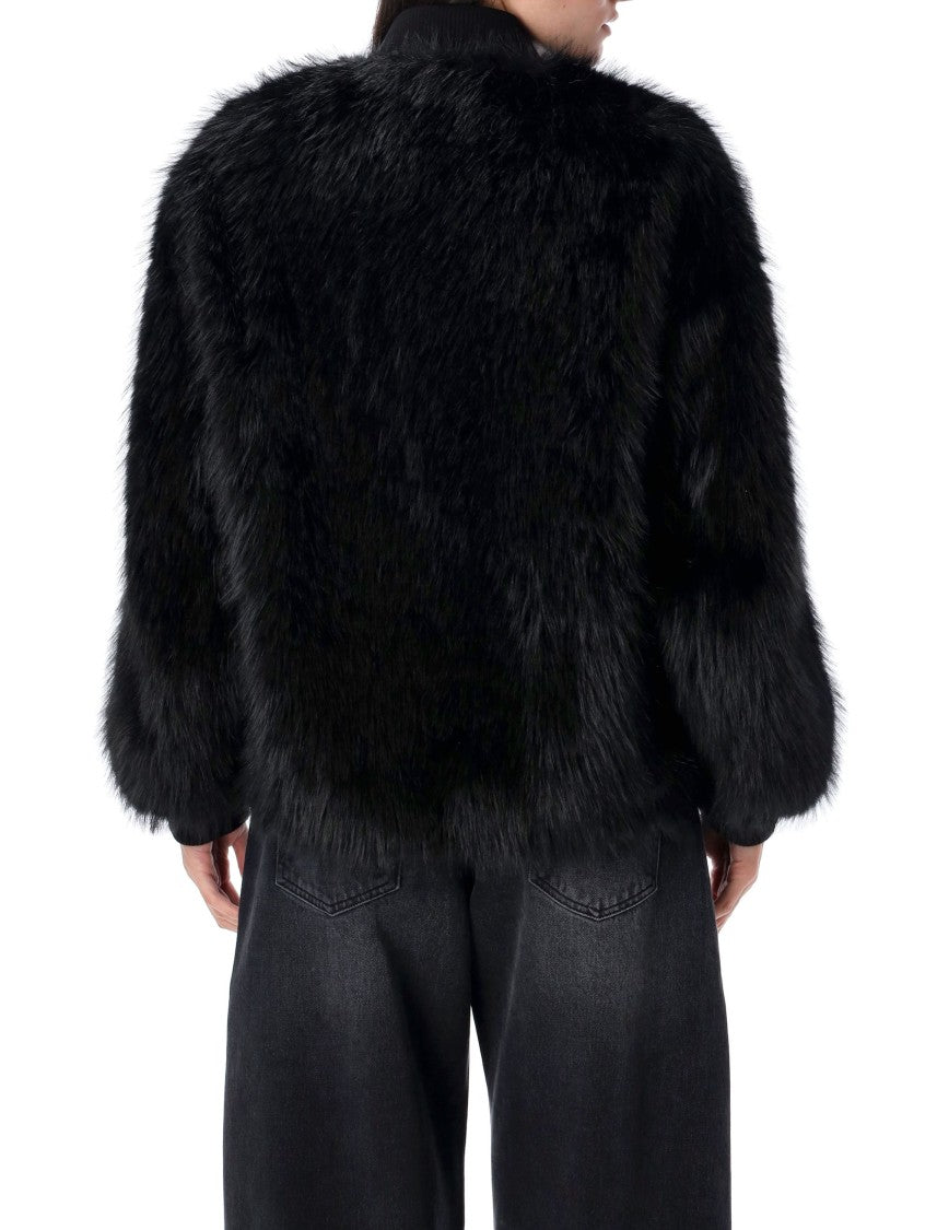 Sword Eco-Fur Bomber Jacket With Adjustable Drawstring