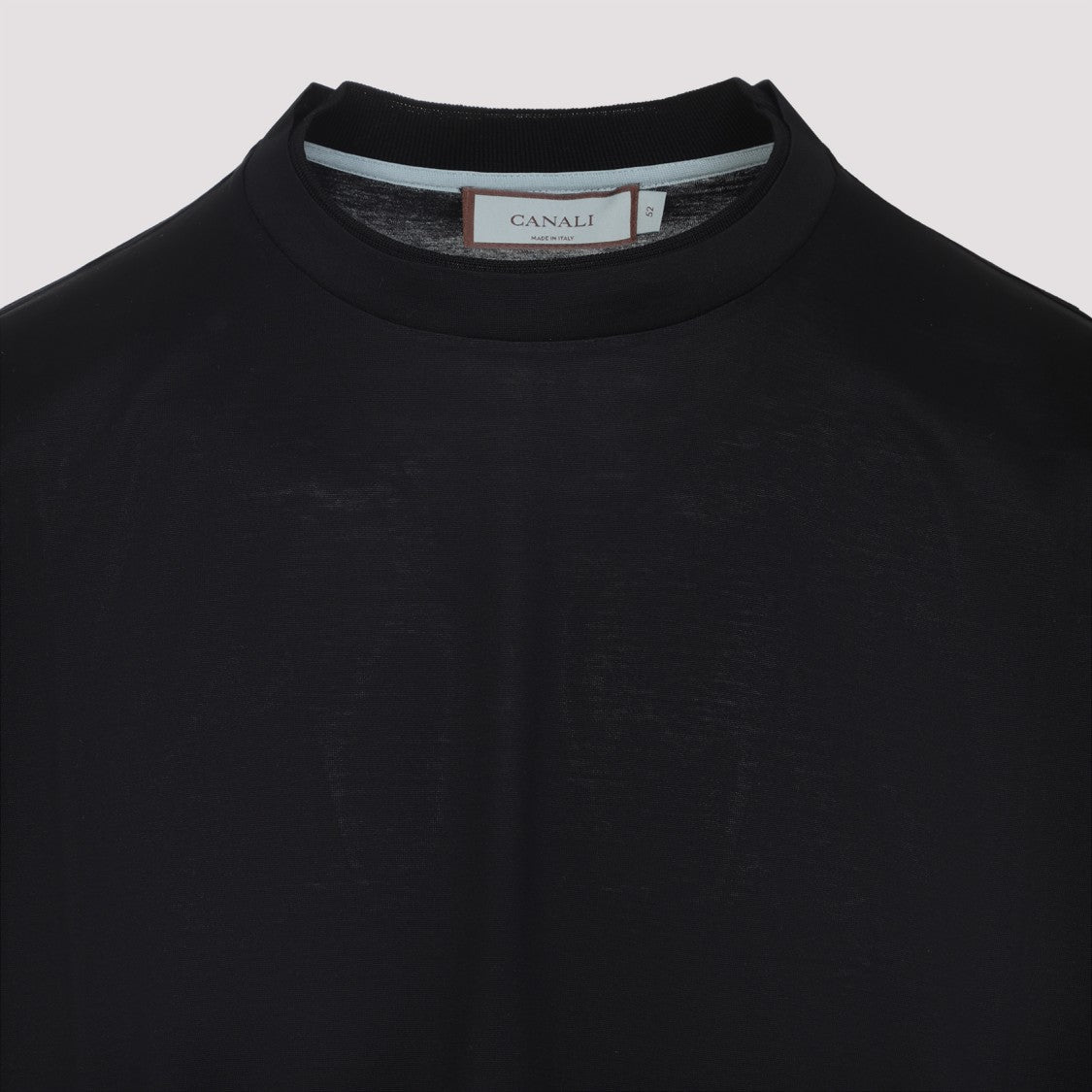 Canali Black Cotton T-Shirt