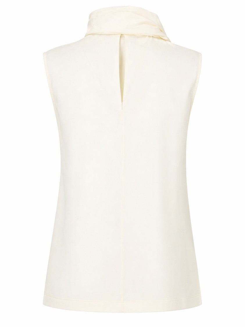 Bottega Veneta Draped High-Neck Silk Satin Top